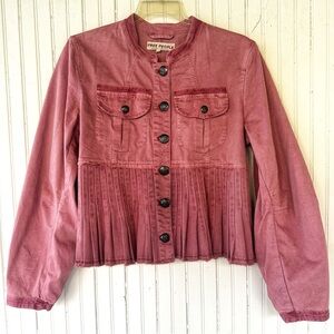 Free People Mauve Jean Jacket Size L